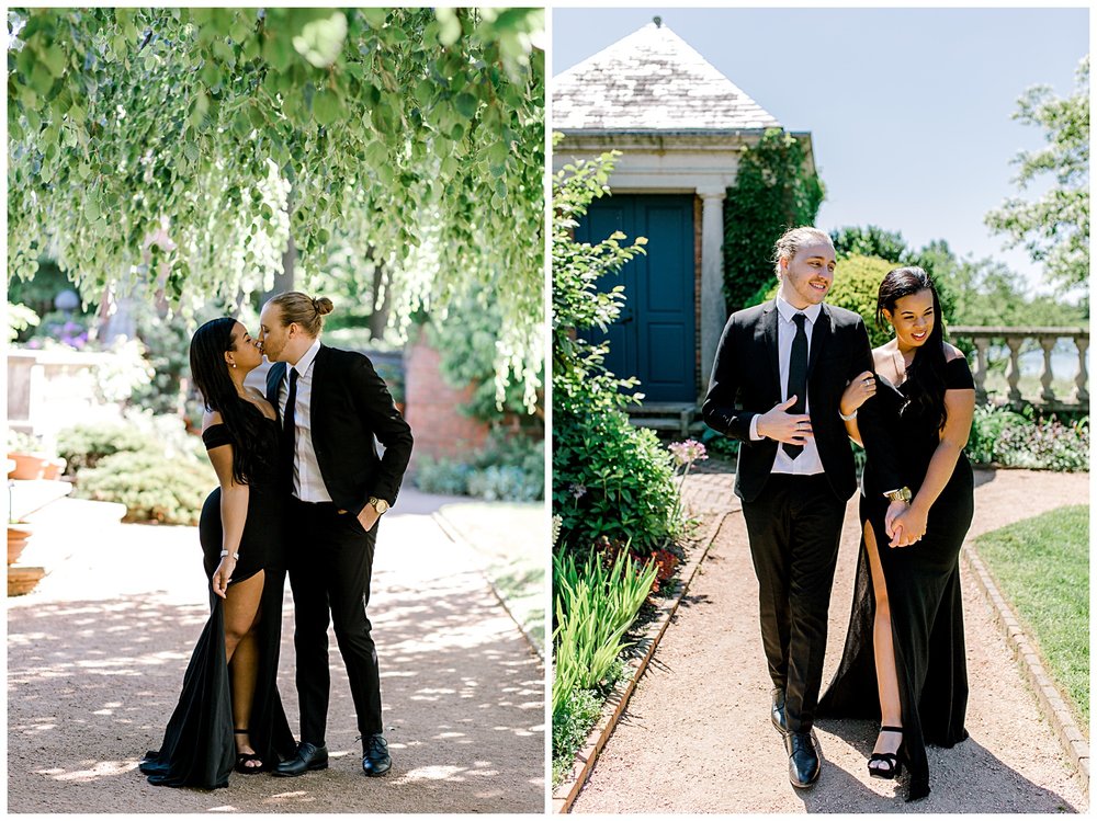  Andrew and Alexandria got all dressed up to have their engagement session for their save the date cards at the Chicago Botanic Gardens in Chicago! There were so many gorgeous locations all hidden inside the gardens! 