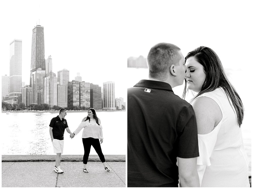  Sarah and Kevin decided they wanted to have their engagement session at Milton Lee Olive Park in Chicago and I am so happy that’s where we did their photos! The skyline of Chicago was unreal from this park. 