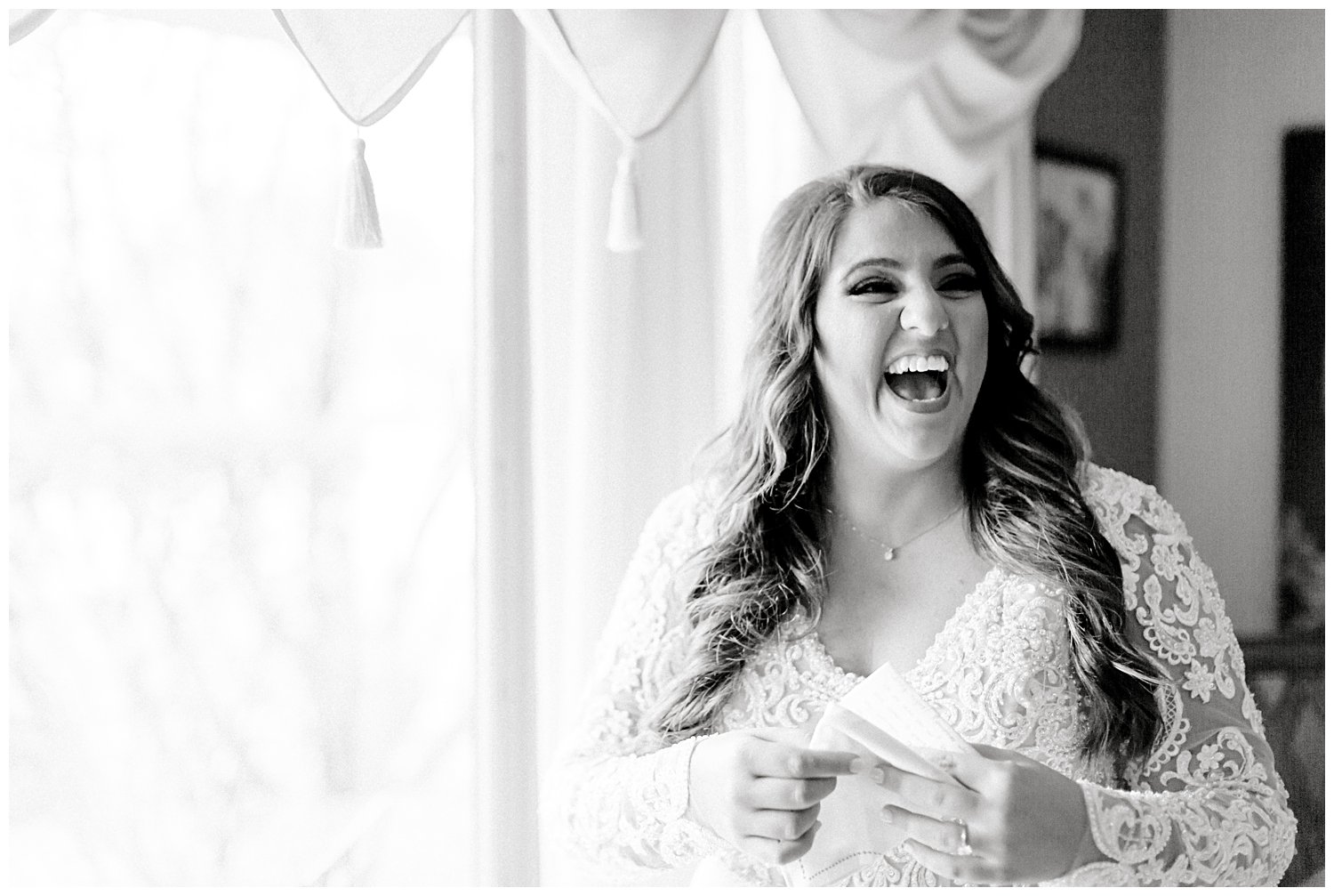 bride reading letter