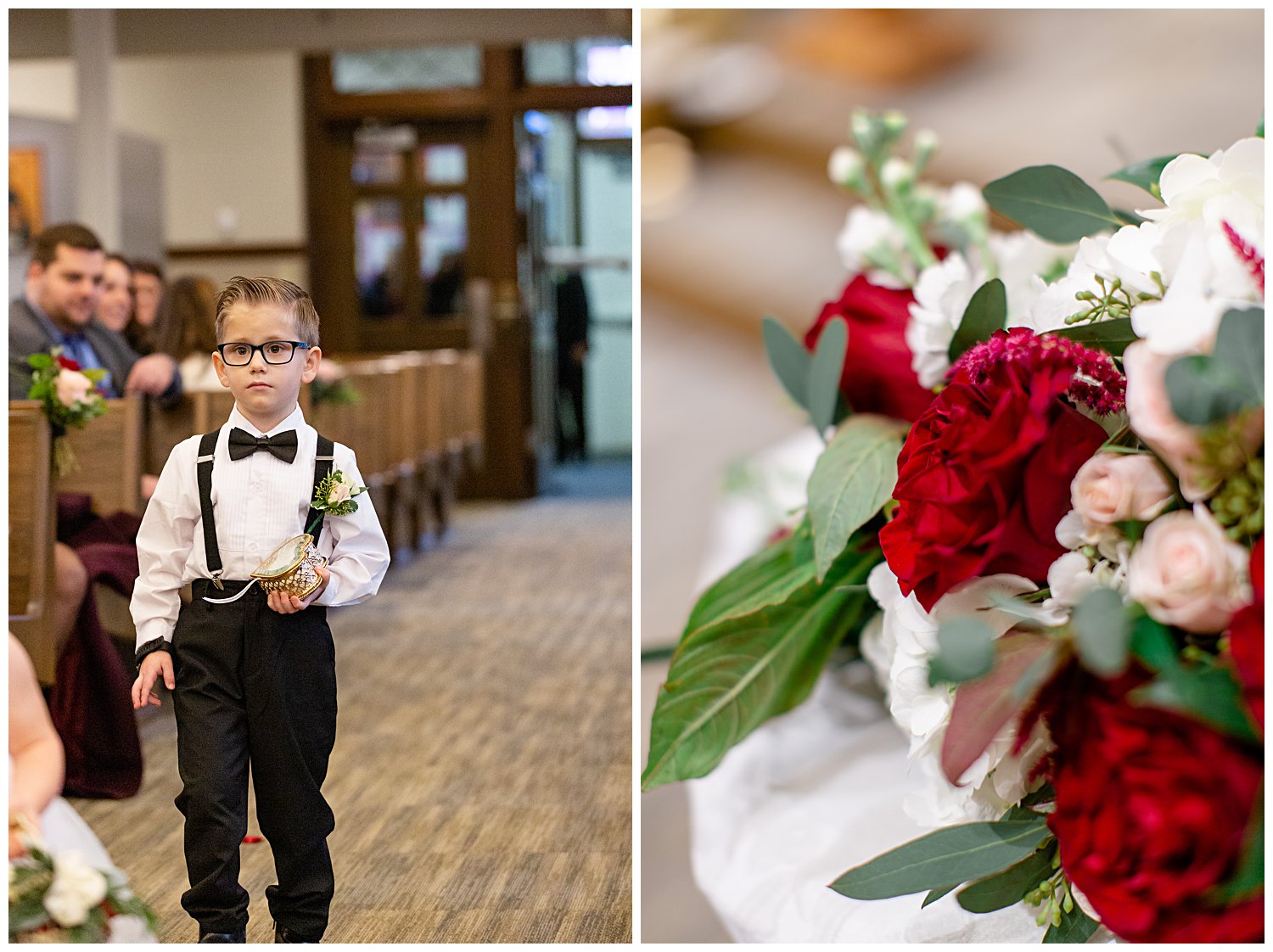 ring bearer walking down aisle
