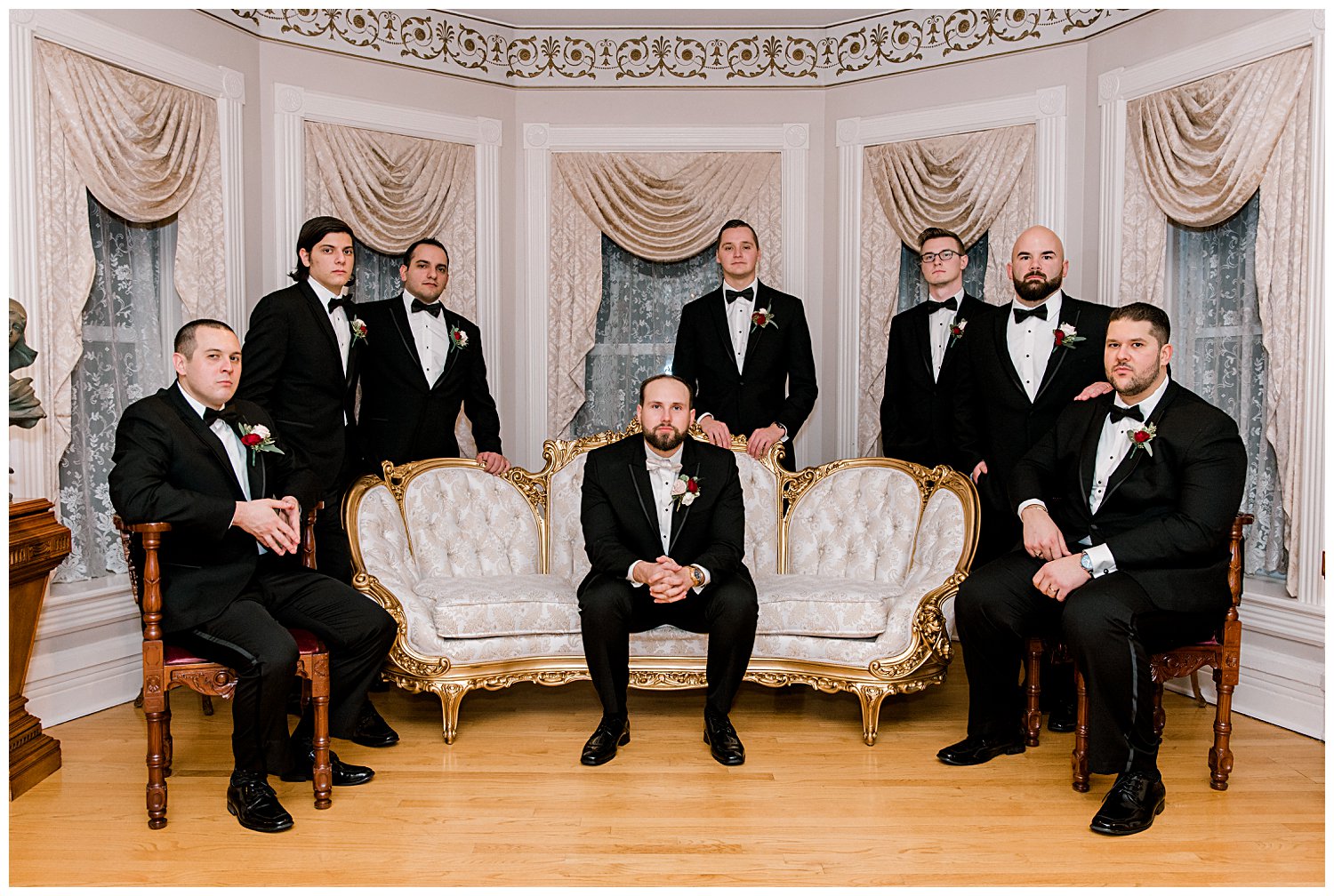 groomsmen at The Haley Mansion