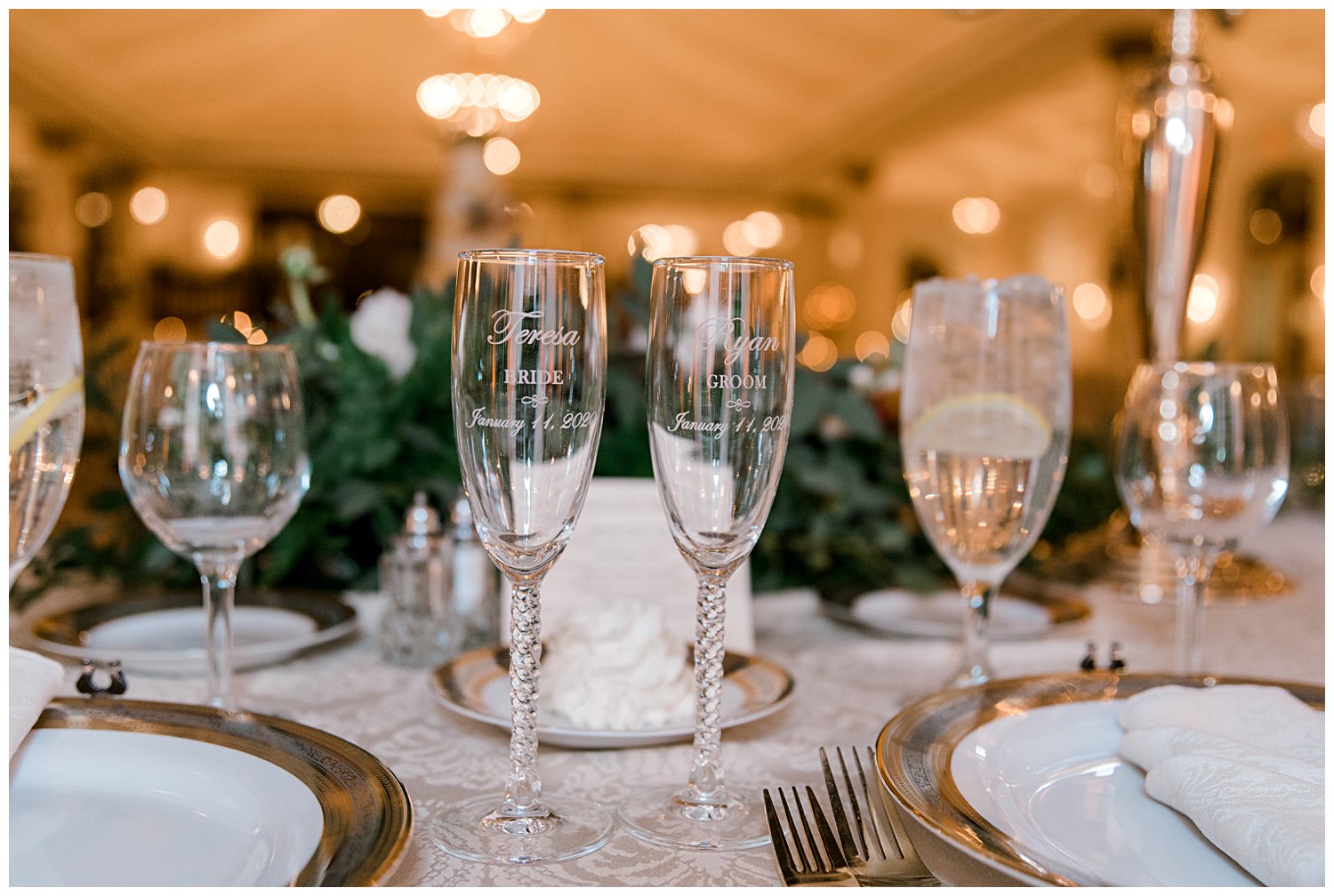 custom champagne flutes for couple