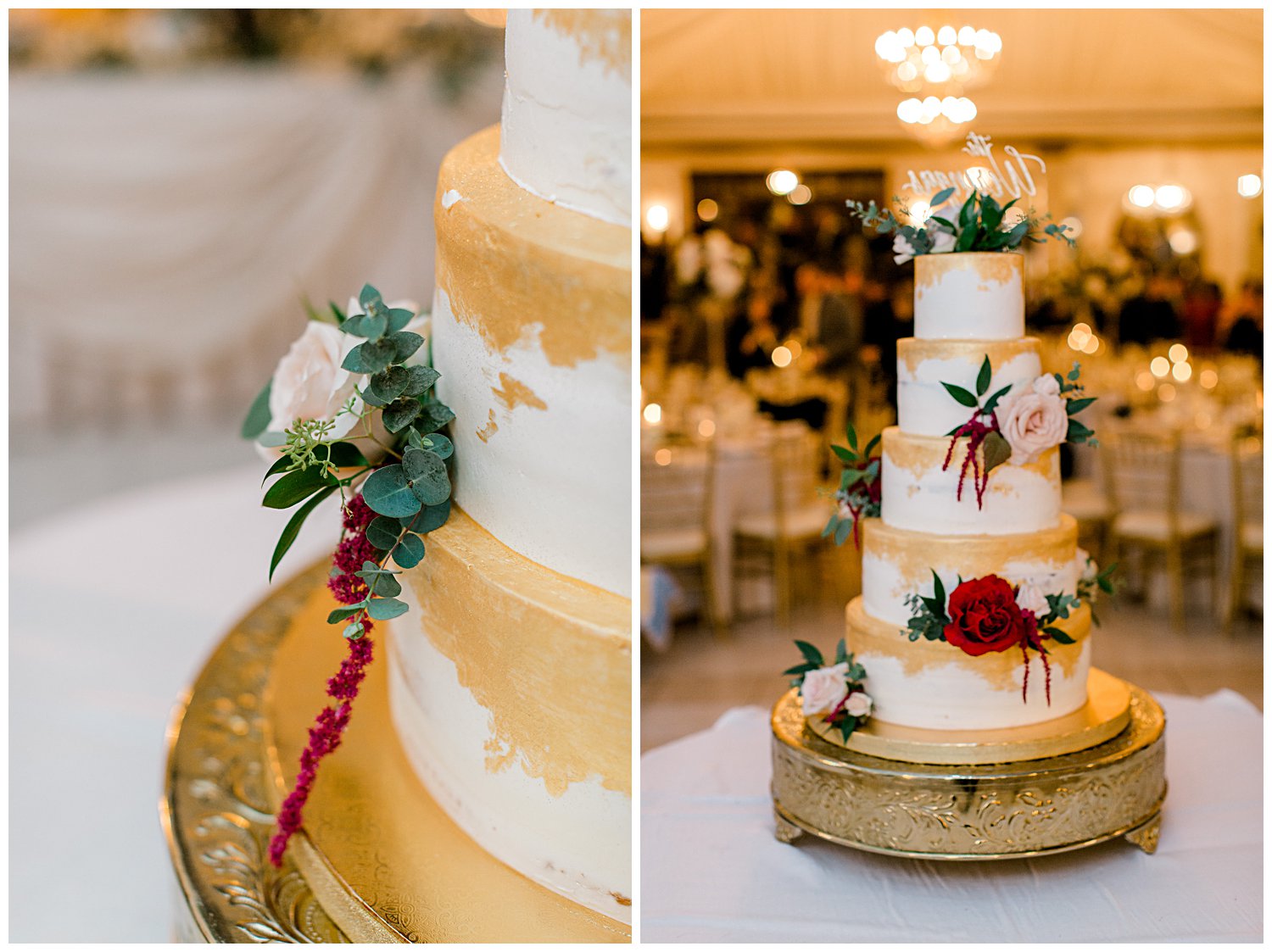 flowers on wedding cake