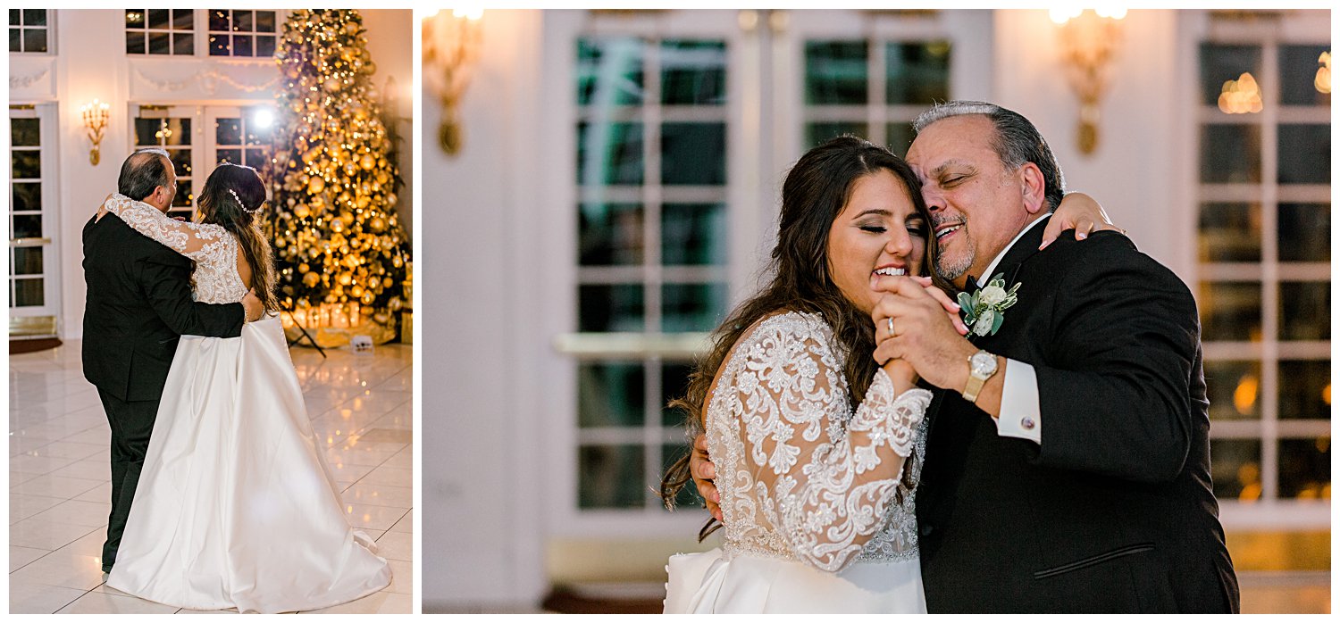 father of bride and bride dancing