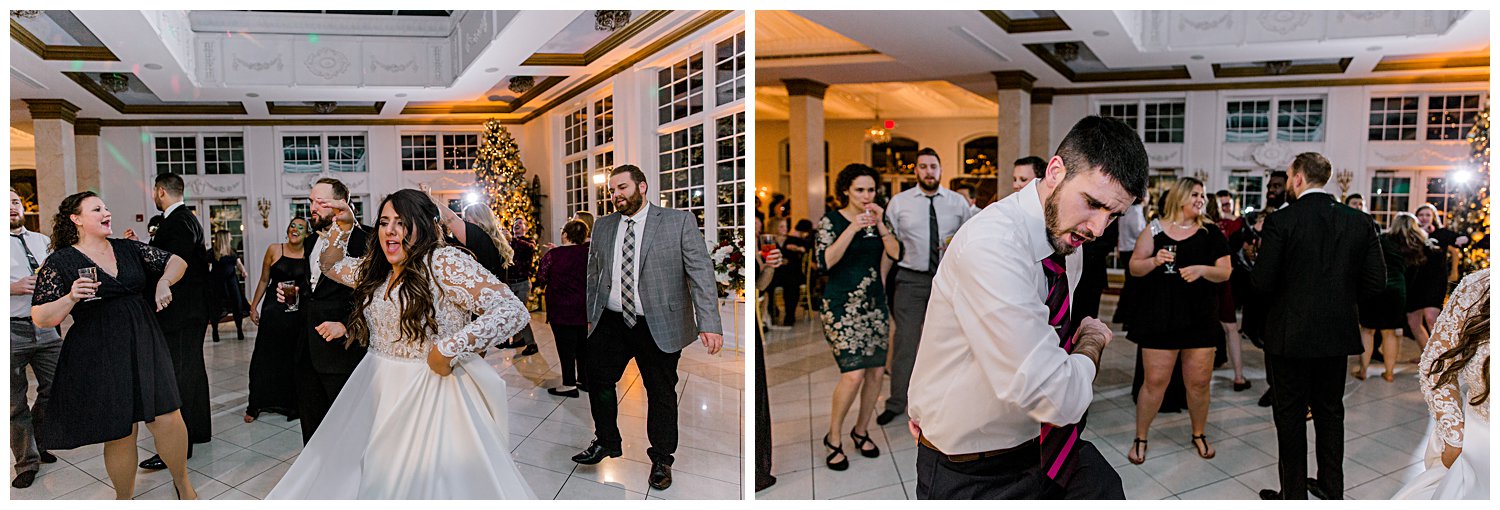 friends dancing during reception