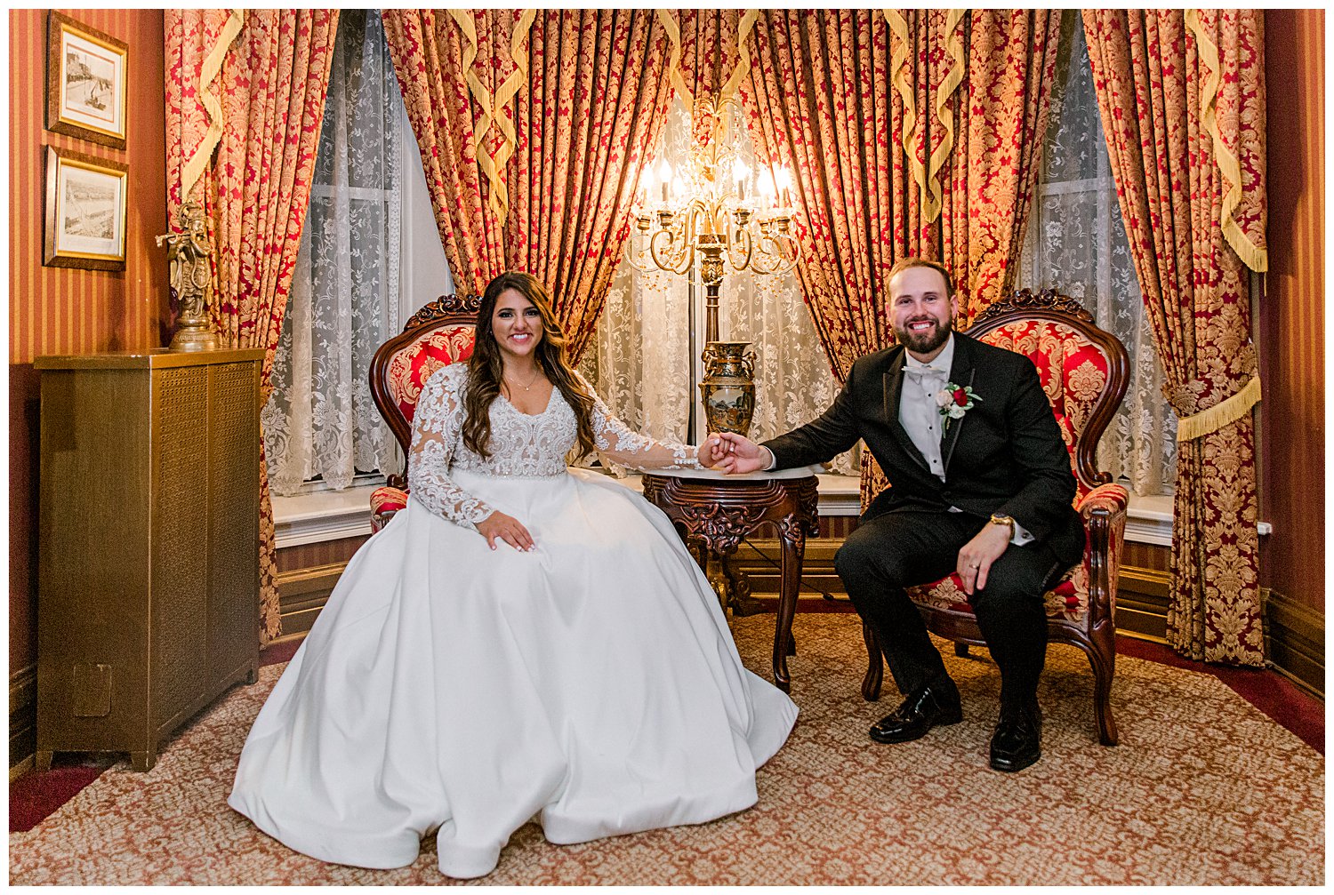 couple posing at The Haley Mansion